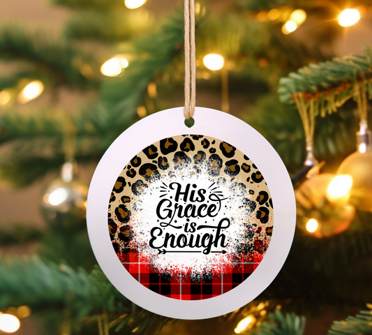 His Grace is Enough UV DTF Ornament Decal