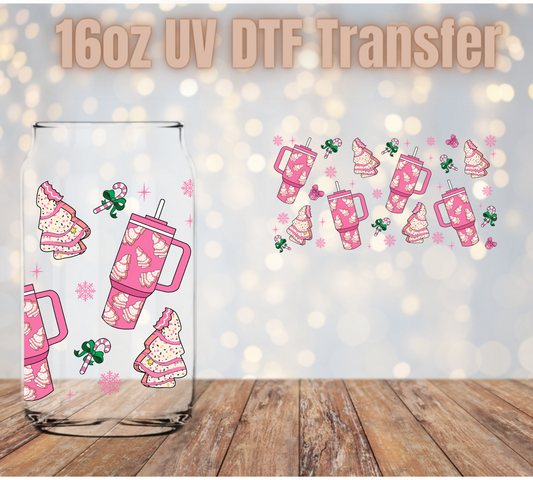 Pink cakes and cups  UV DTF Wrap