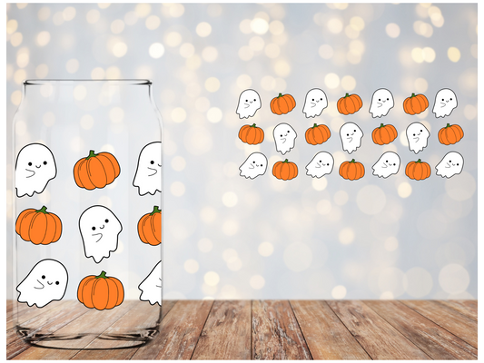 Cute Ghost Pumpkin Libbey Wrap