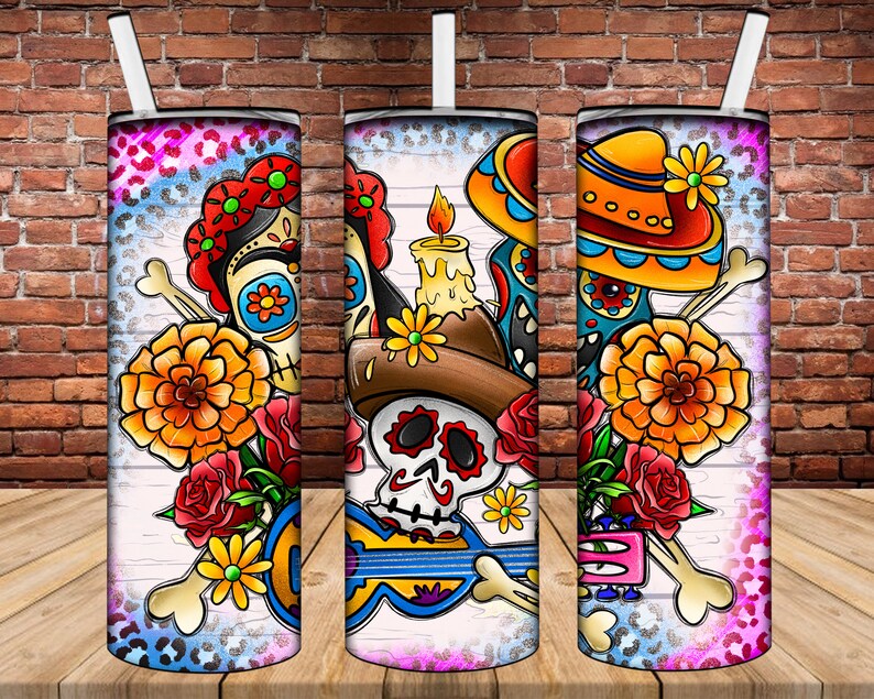 Dia de los muertos skellie guitar Sublimation Wrap