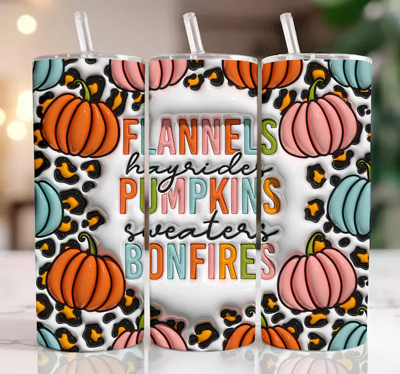 3D Flannels Pumpkins Bonfires leopard Vinyl Wrap