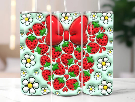 Strawberry Mouse head Tumbler Transfer