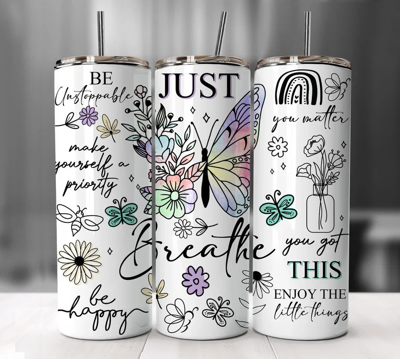 Just Breathe butterfly Adhesive Vinyl Wrap