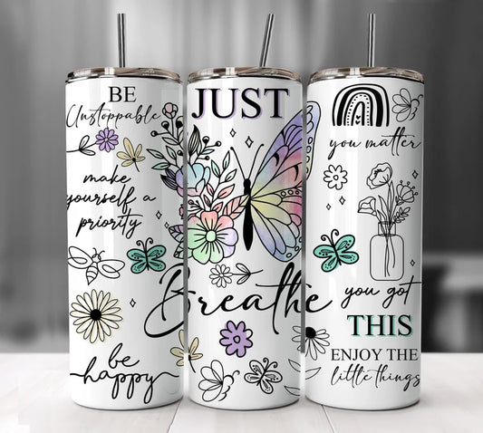 Just Breathe butterfly Adhesive Vinyl Wrap