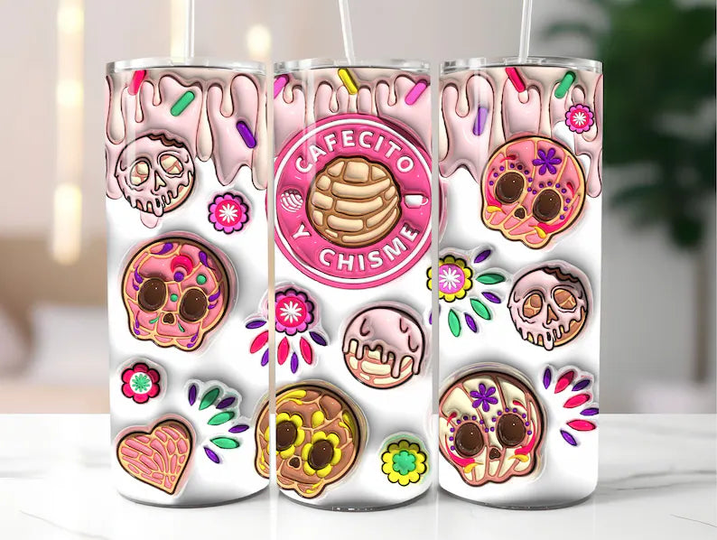 Cafesito Y Chisme sugar skulls Sublimation Wrap