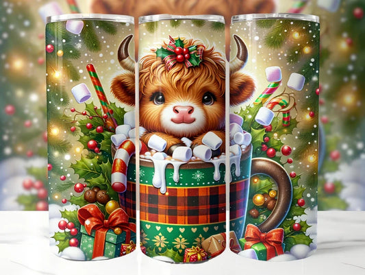 Christmas Highland cow