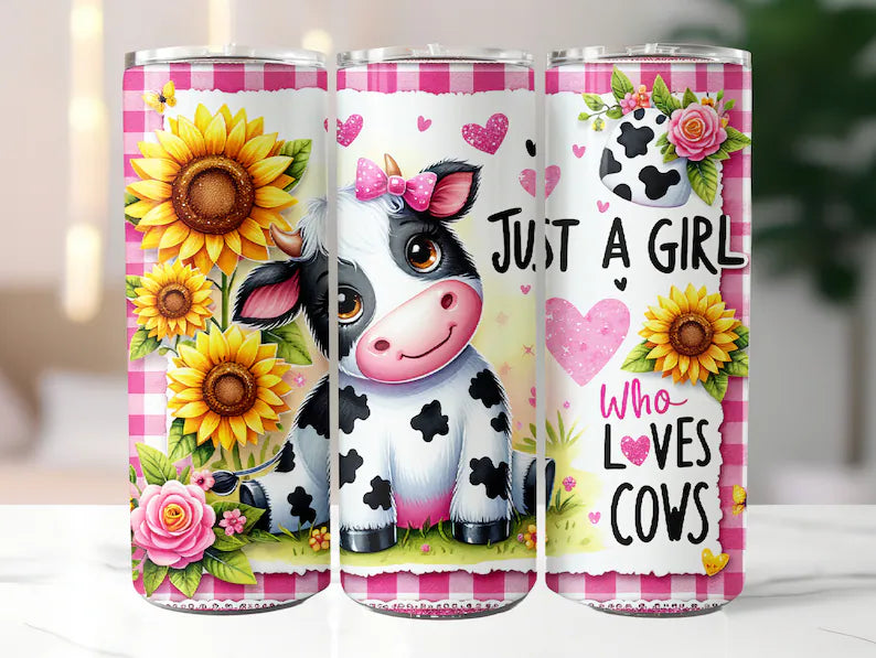 Just a girl who loves cows plaid Sublimation Transfer