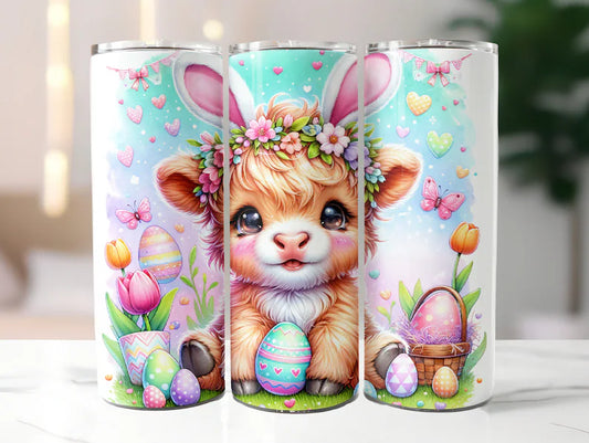 Easter Ears Highland cow Sublimation Transfer