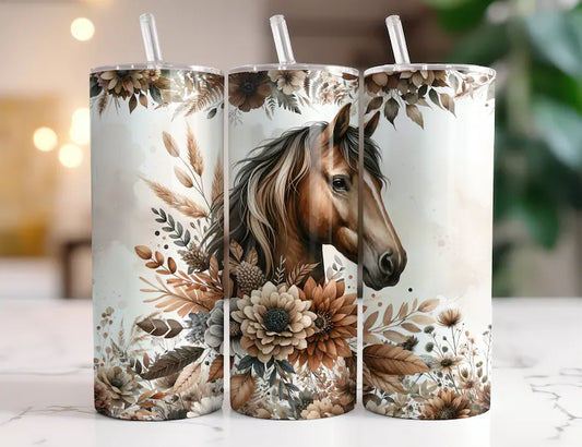 Neutral Flower Horse Sublimation Transfer