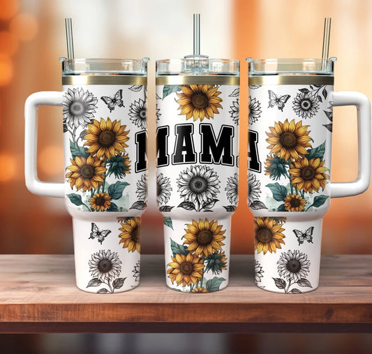 Mama sunflowers  40oz Quencher Sublimation Transfer