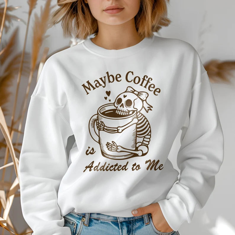 Maybe Coffee is addicted to me (brown ink)