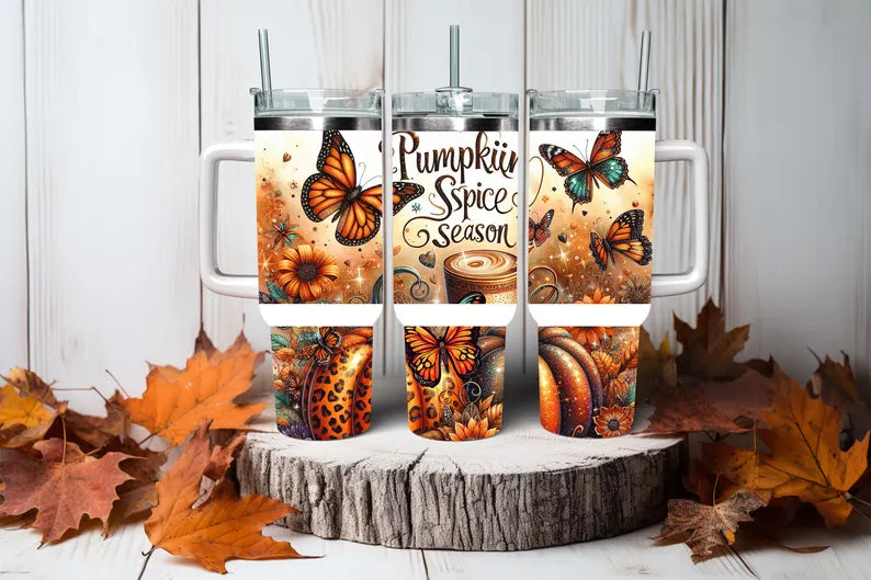 Pumkin Spice  40oz Quencher Sublimation Transfer