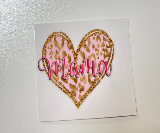 Mama Heart Mexicana Small UV DTF Decal