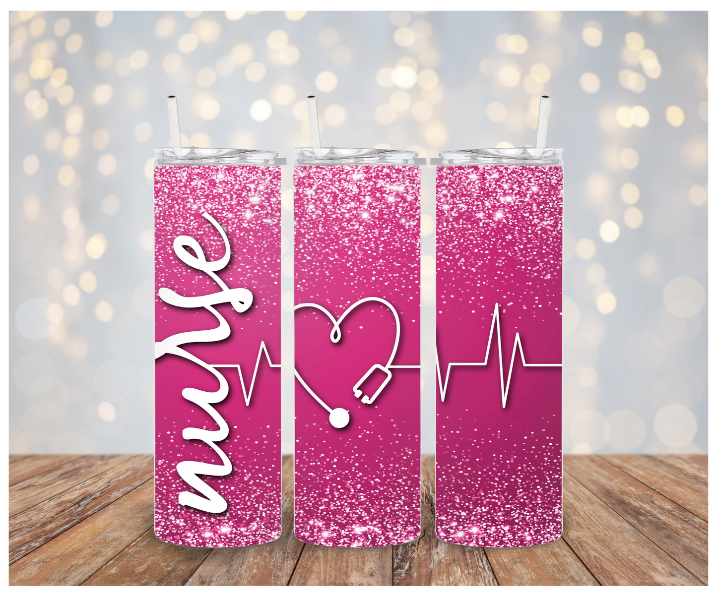 Nurse Pink glitter Adhesive Vinyl Wrap