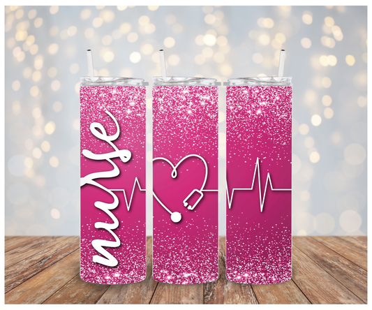 Nurse Pink glitter Adhesive Vinyl Wrap