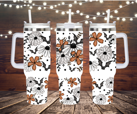 Floral Bat 40oz Quencher Sublimation Transfer