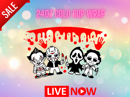 Red Drip Spooky Guys  Cold Cup Wrap