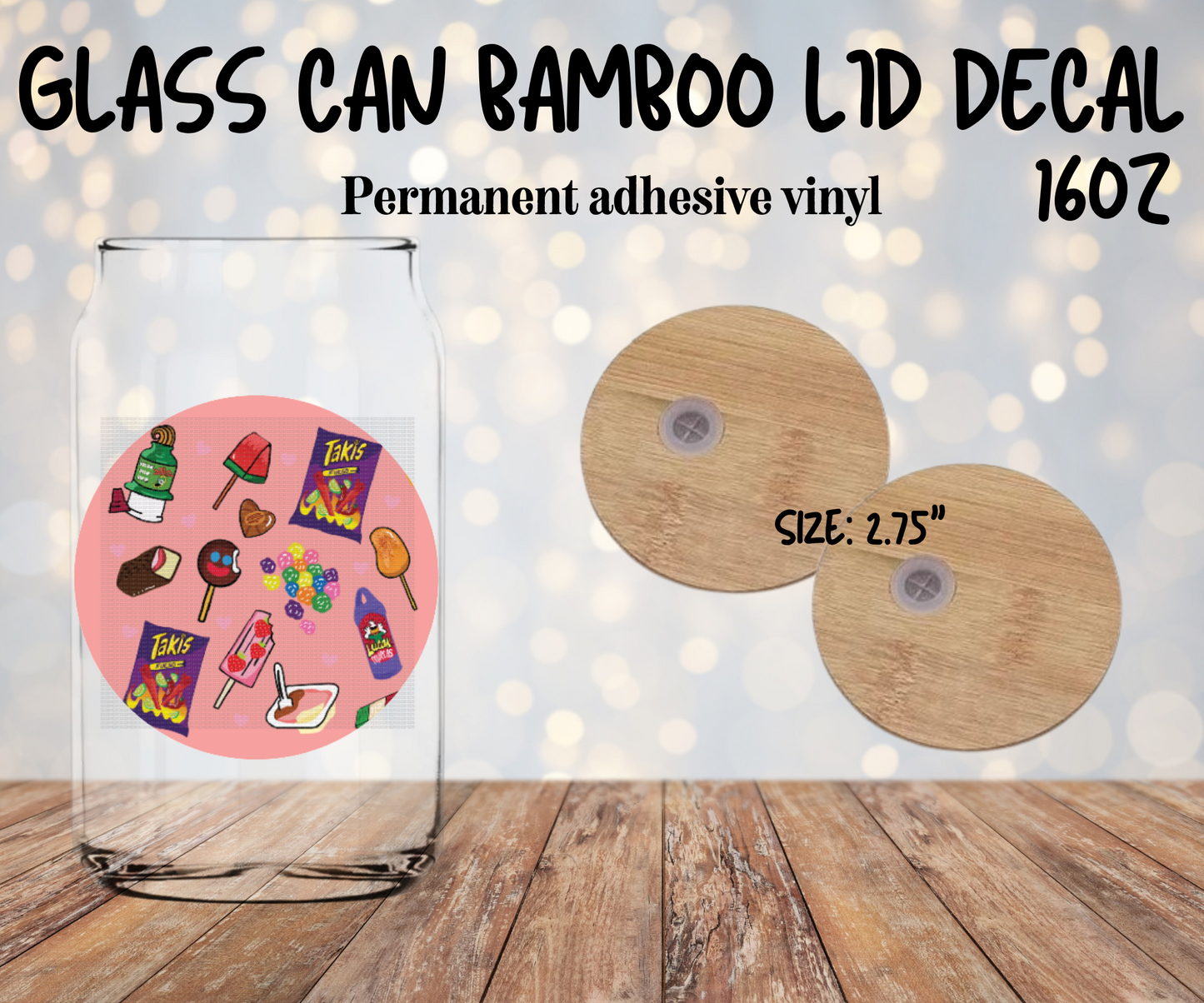 Mexican Candy Bamboo Lid Decal