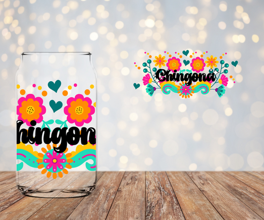 Chingona Floral Libbey Sublimation Transfer