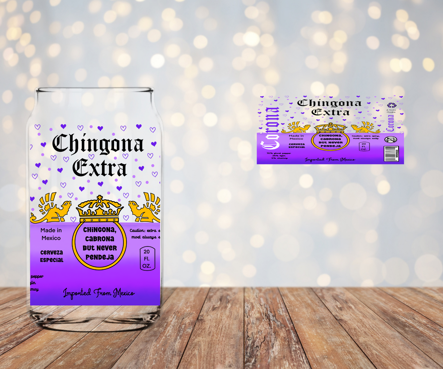 Chingona Extra Libbey Sublimation Transfer