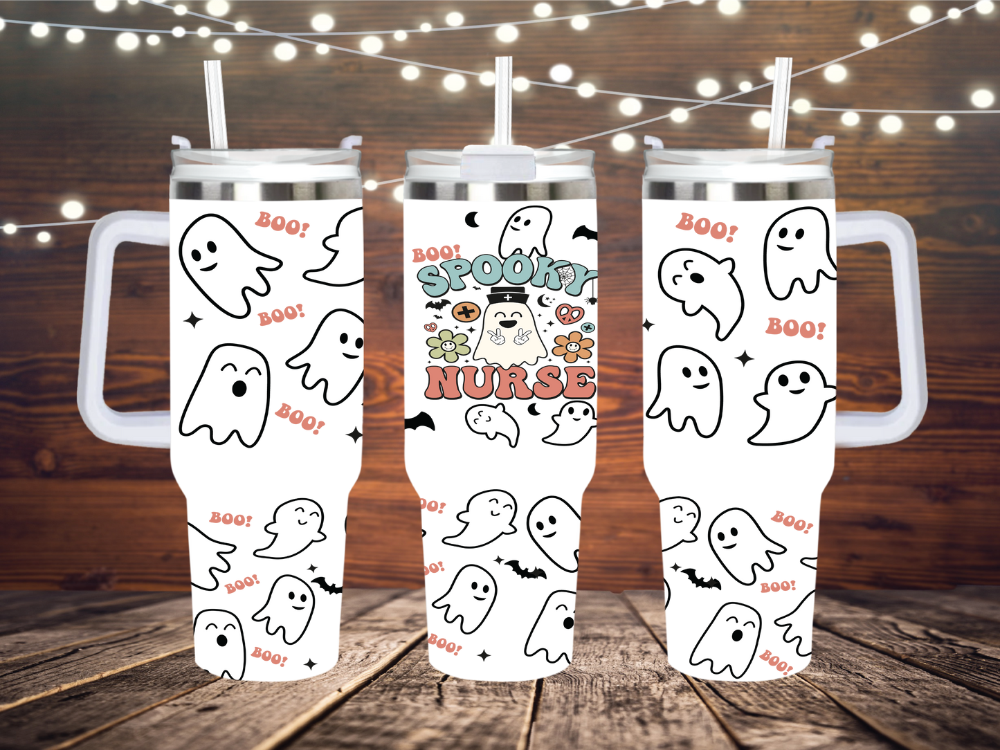 Spooky Nurse  40oz Quencher Sublimation Transfer