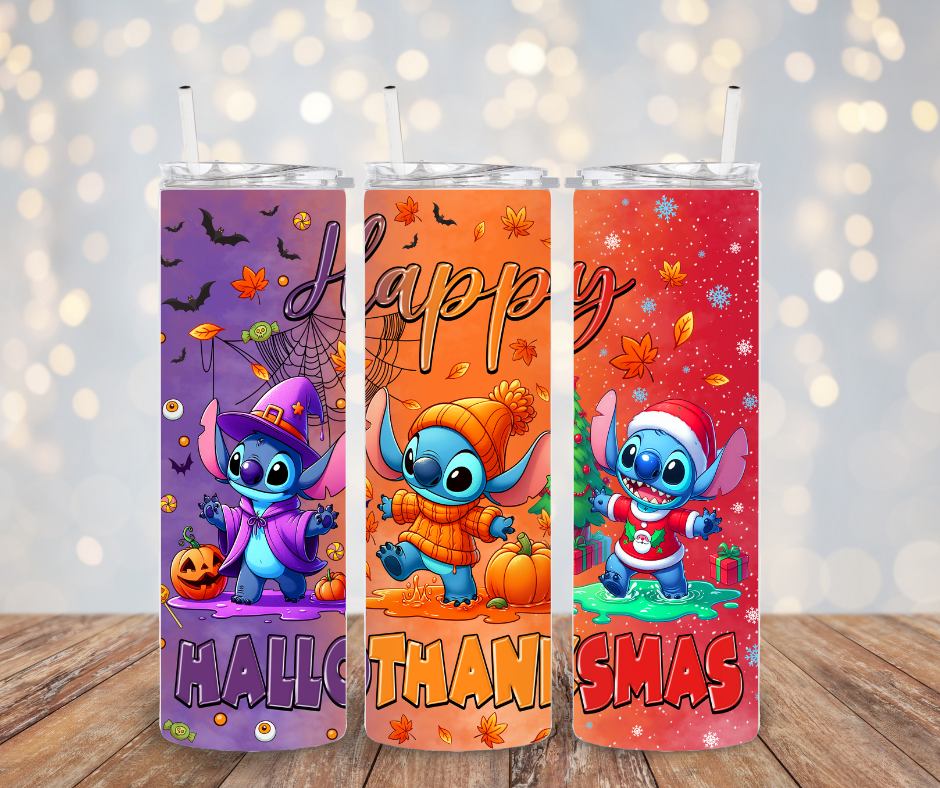 Blue Alien Seasons Tumbler Transfer