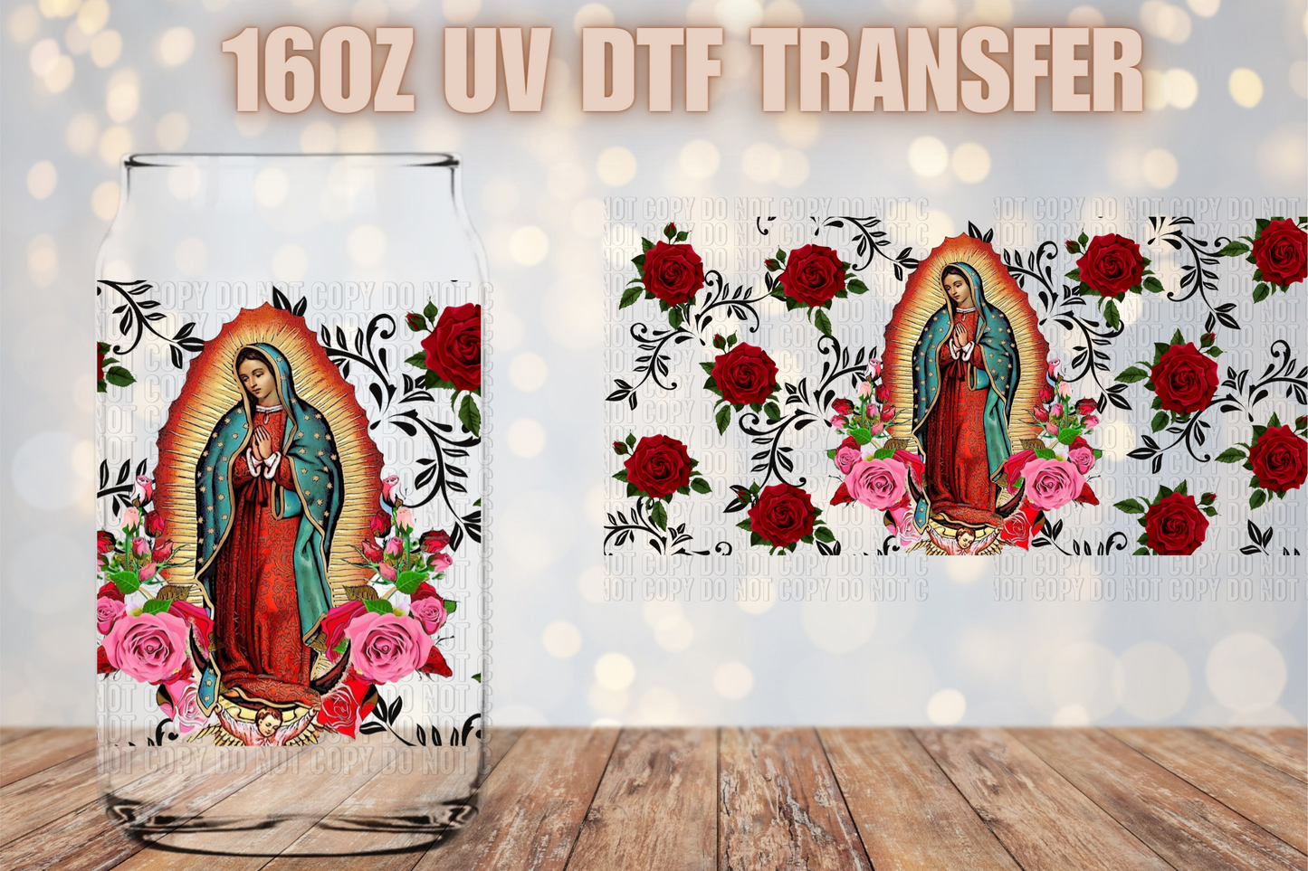 Virgen Maria Vines UV DTF Wrap