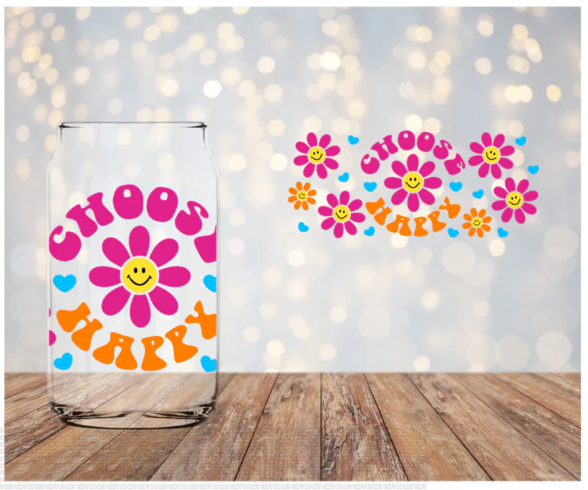 Choose Happy Flowers Libbey Wrap