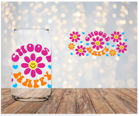 Choose Happy Flowers Libbey Wrap