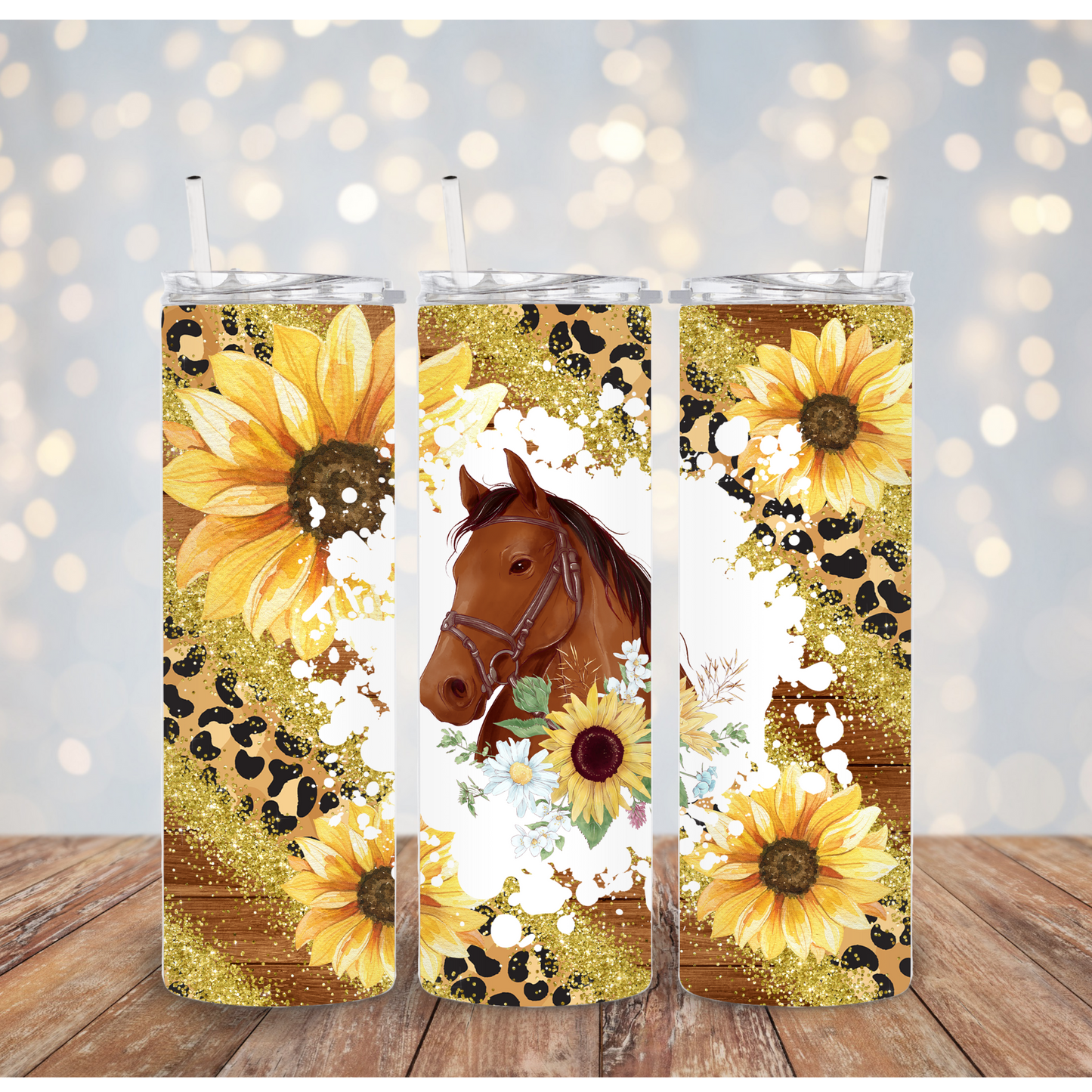 Horse with sunflowers