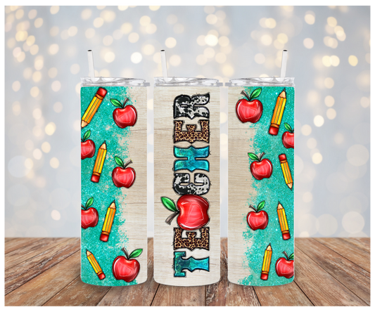 Pencils/Apples Teacher Tumbler Sublimation Transfer