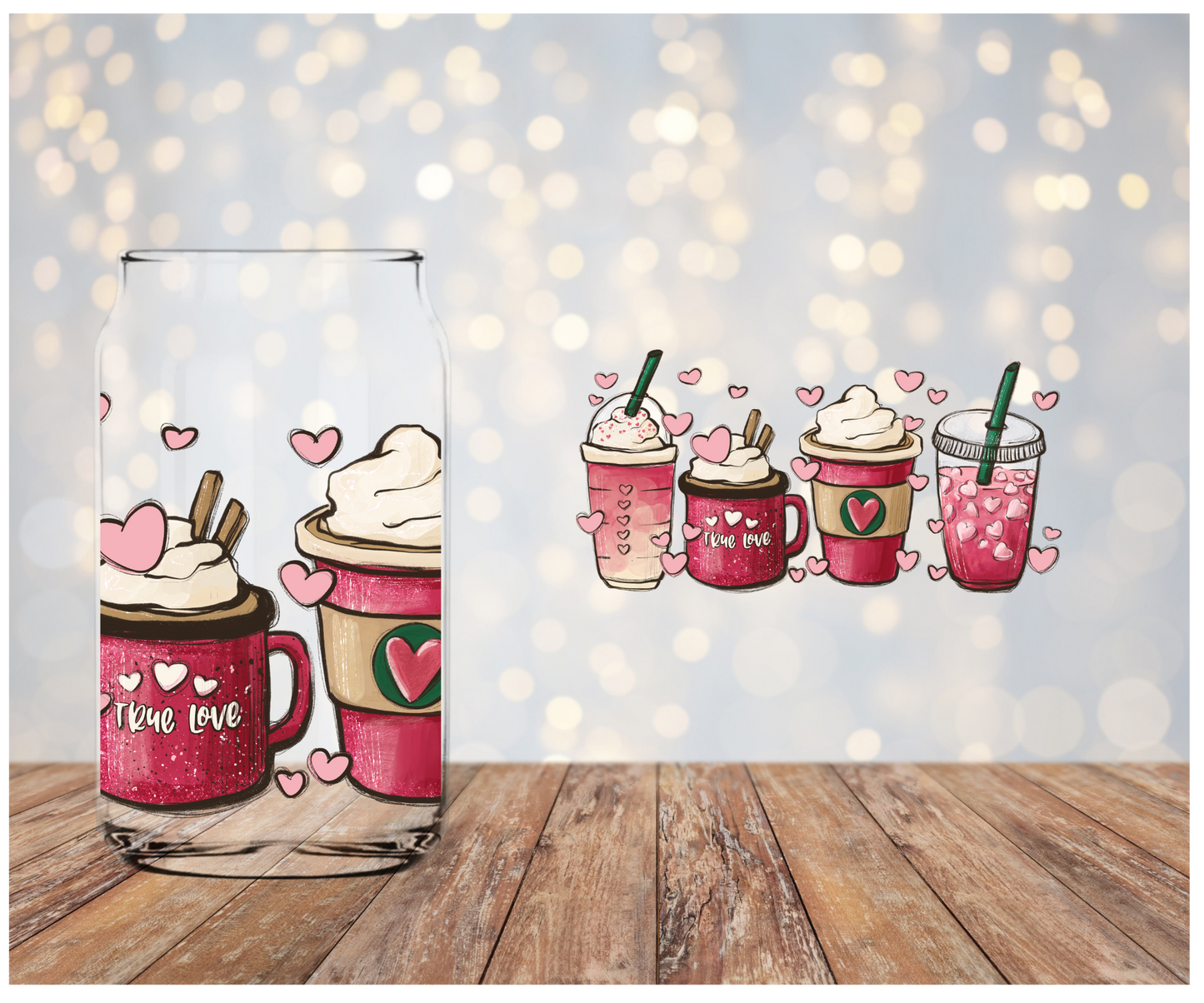 Love Lattes Libbey Sublimation Transfer