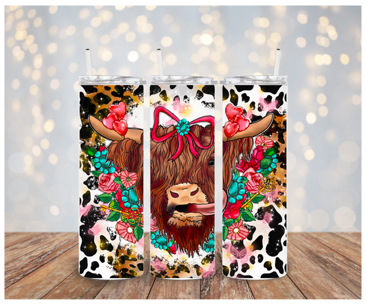 Valentines highland cow  Sublimation