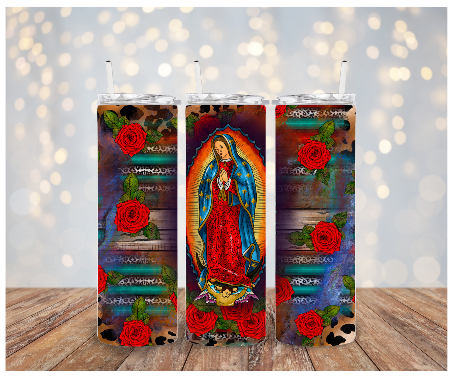 Virgen Maria Red Roses Vinyl Wrap