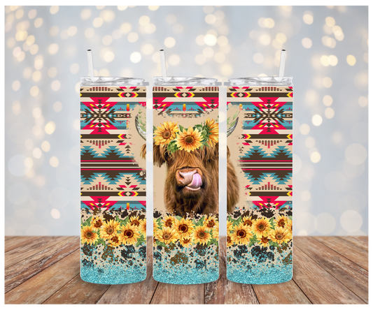 Aztec Highland Cow Vinyl Wrap