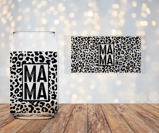 Black Leopard Mama Libbey  Sublimation Transfer