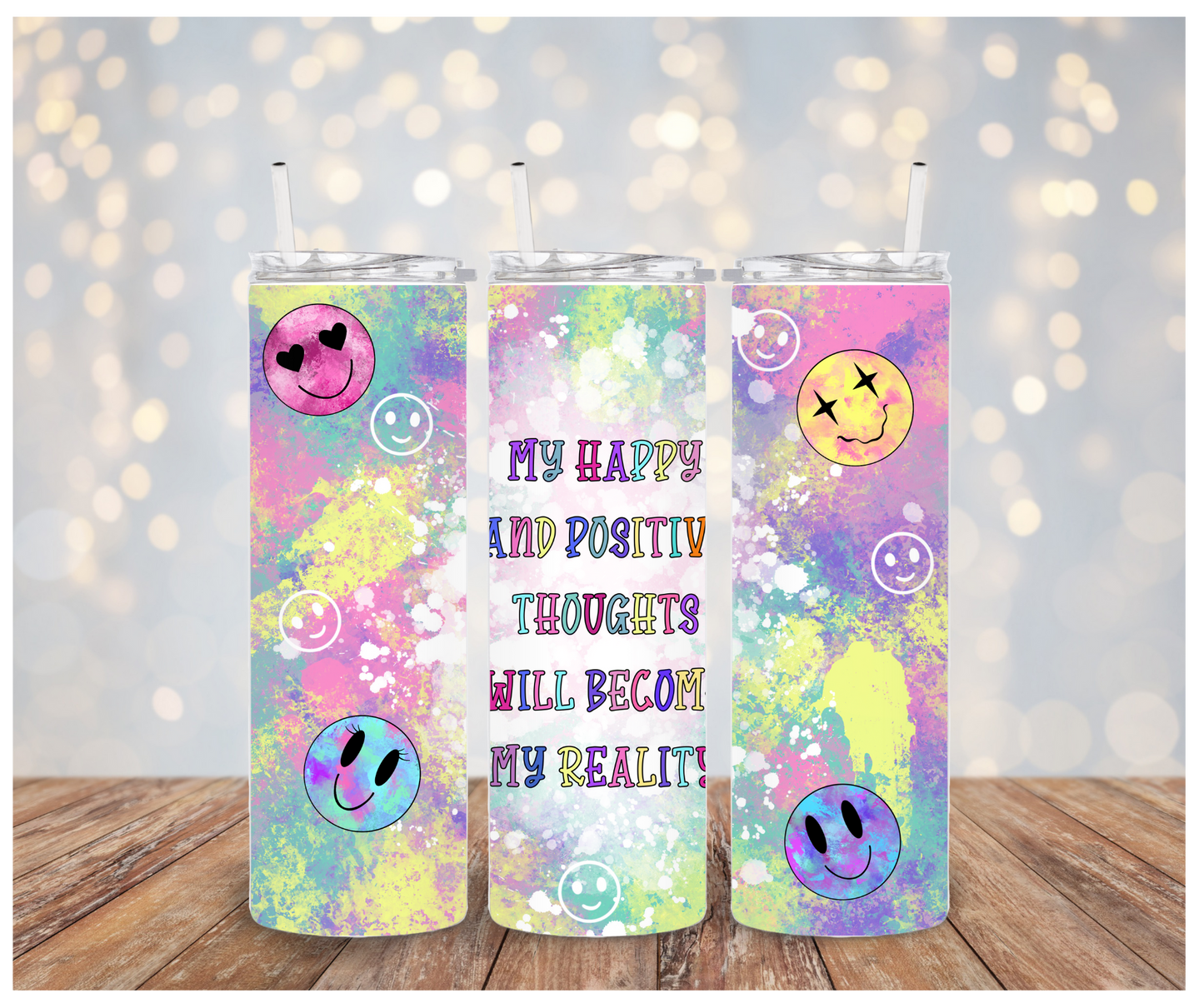 Happy Affirmations Sublimation Tumbler