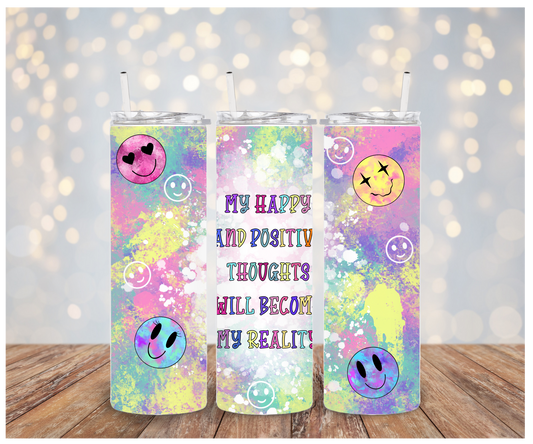 Happy Affirmations Sublimation Tumbler