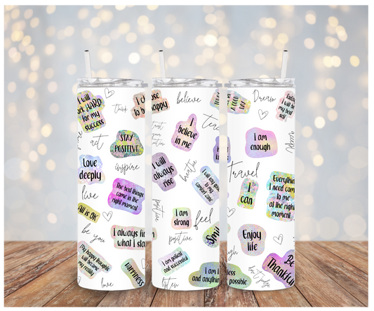 Affirmations Sublimation Tumbler