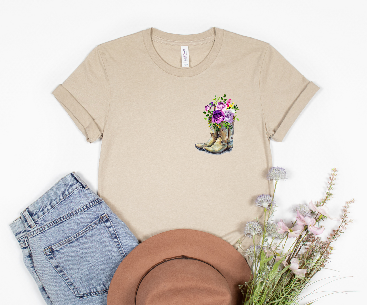 Floral Boots pocket