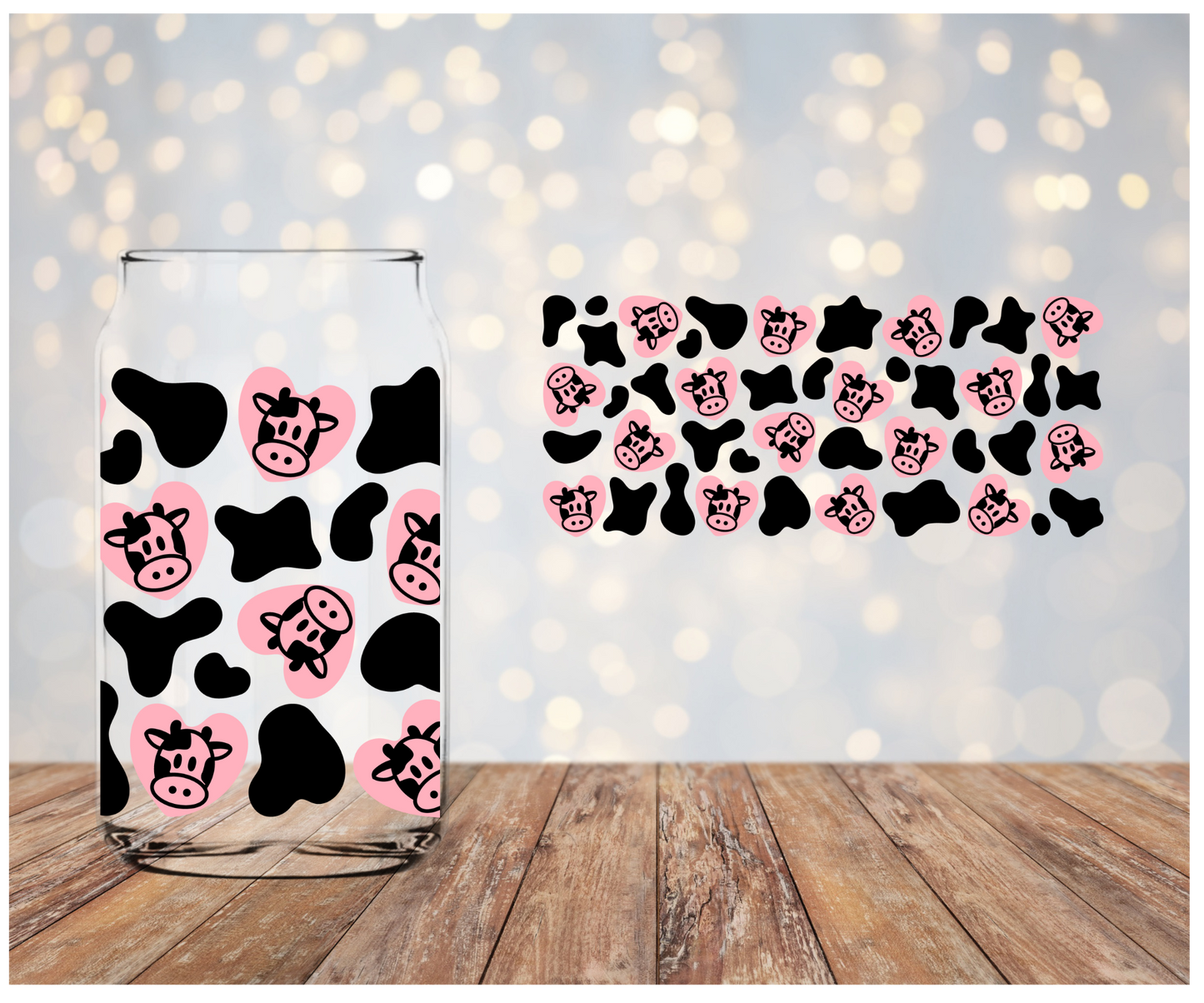 Pink/Blk Cow Libbey Wrap