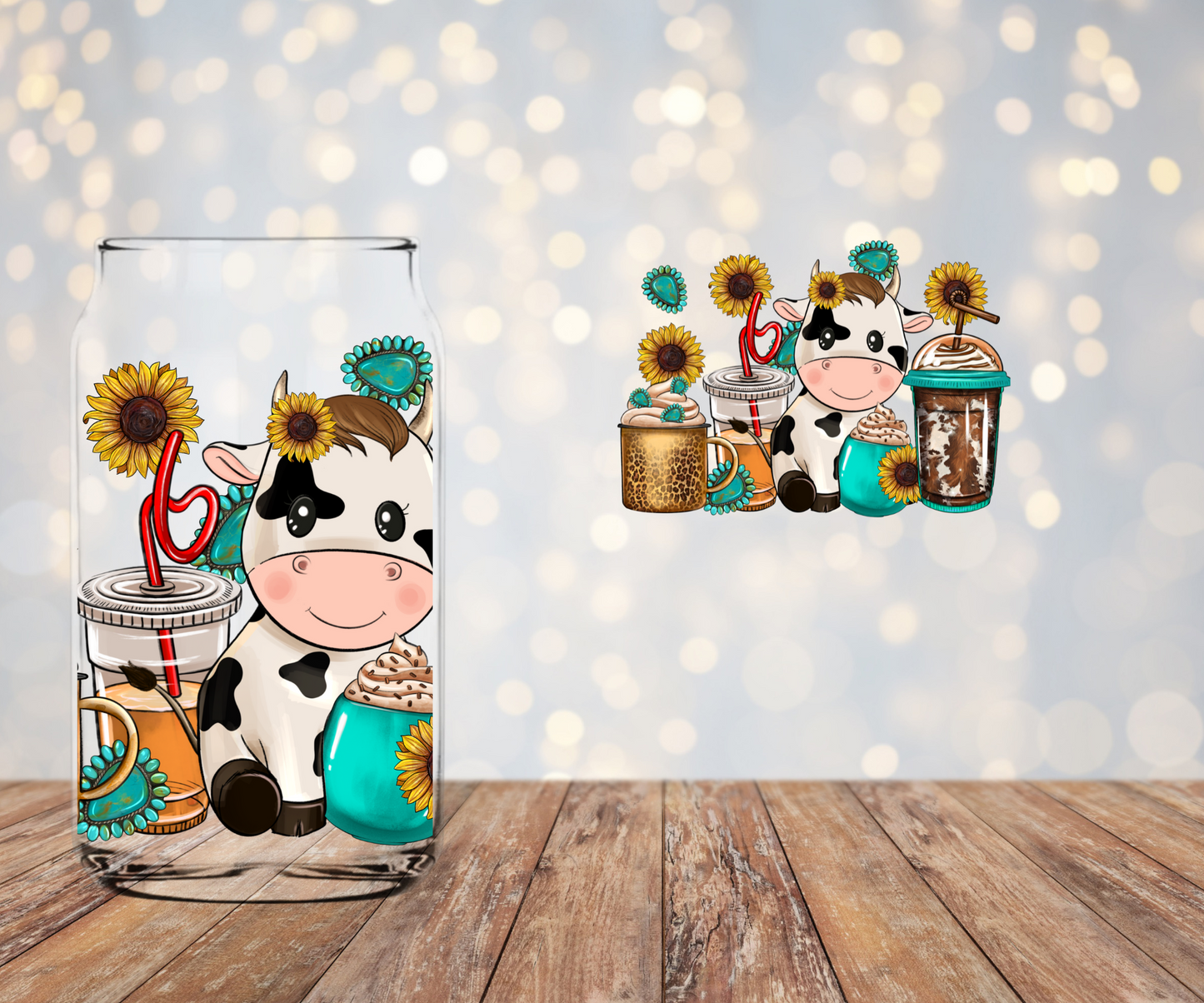 Cute Cow Libbey  Sublimation Transfer