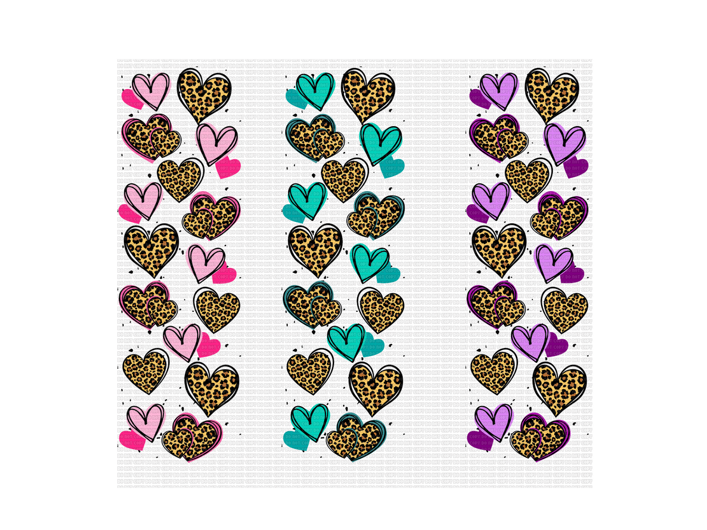 Colorful-Leopard heart (pack of 3) Pen Wrap