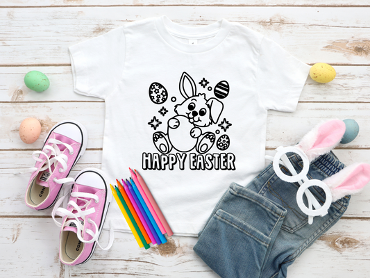 Happy Easter coloring book screen print