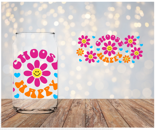 Choose Happy Flowers Libbey Wrap