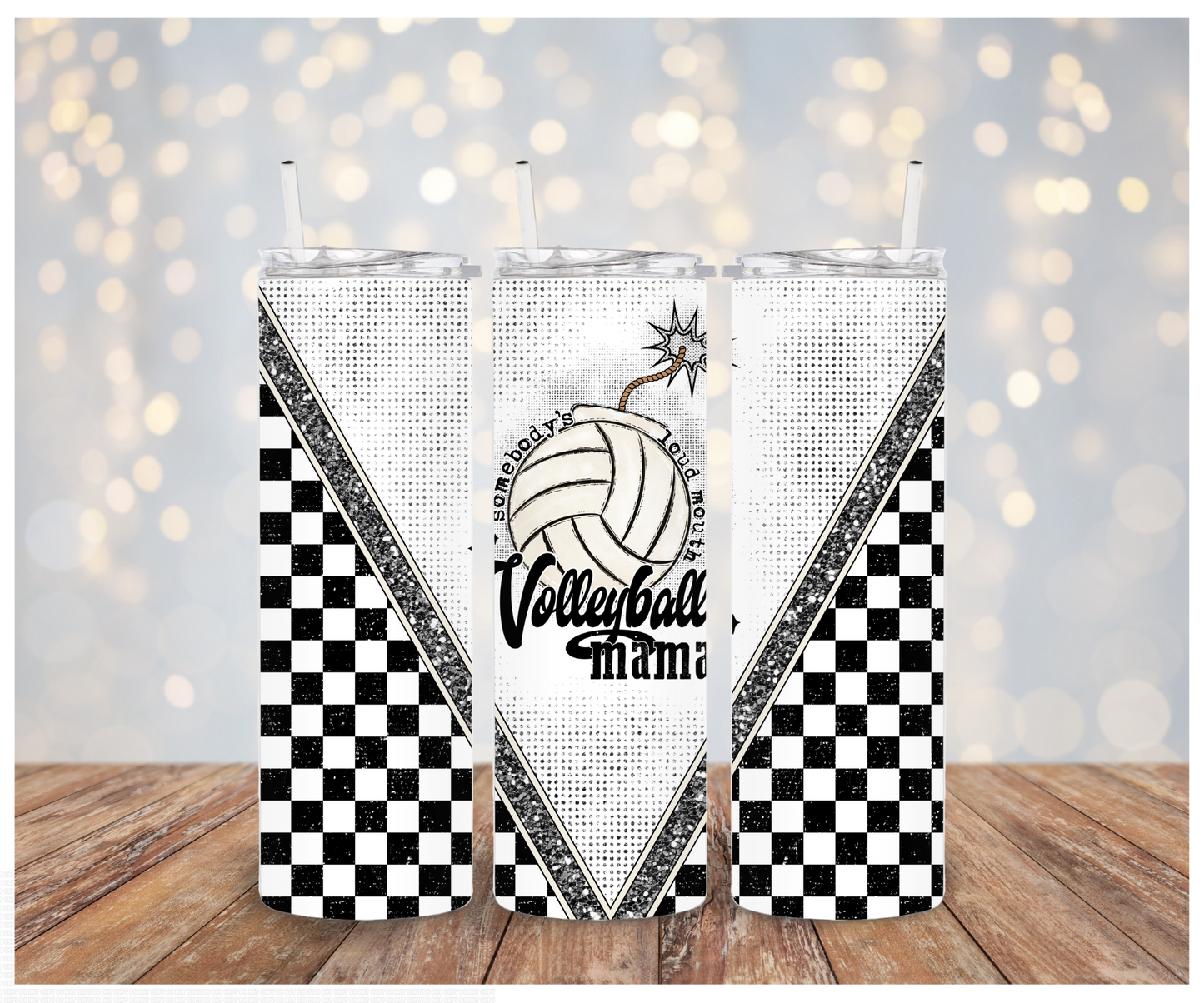 Volleyball Mama Checkers Sublimation Transfer