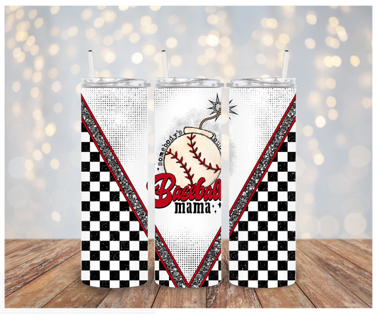 Baseball Mama Checkers Sublimation Transfer