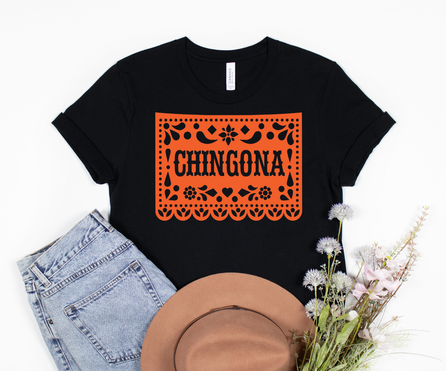 Chingona Papel Picado orange