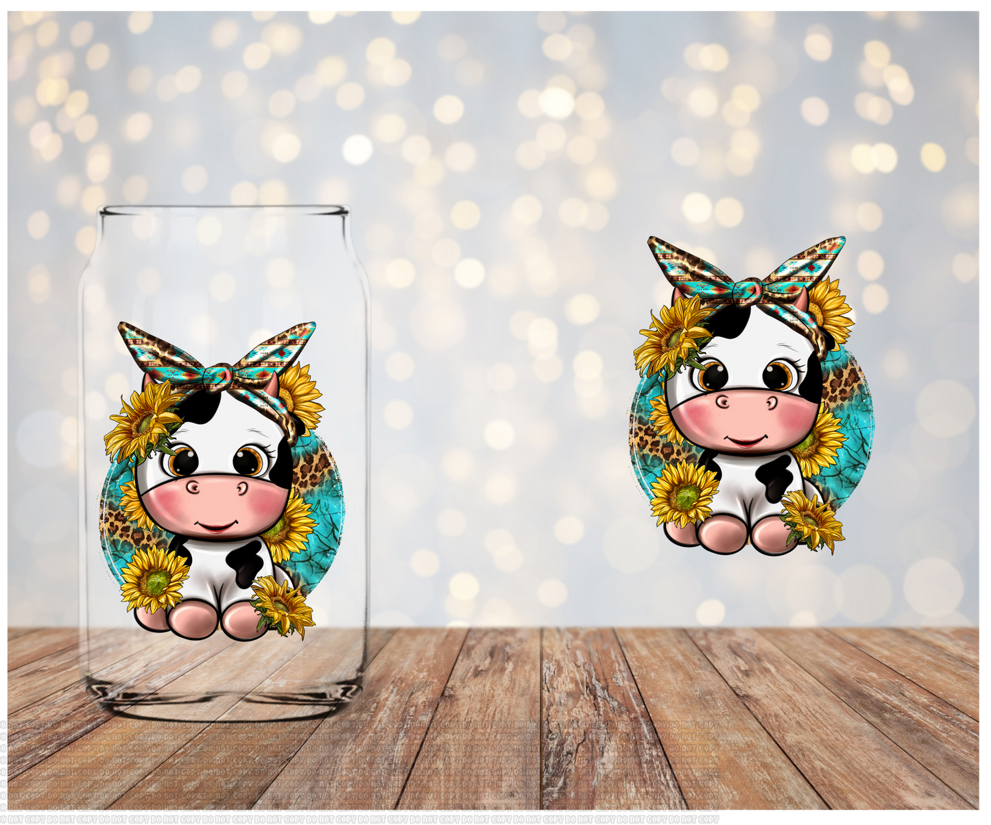 Cow Leopard Sunflower Decal