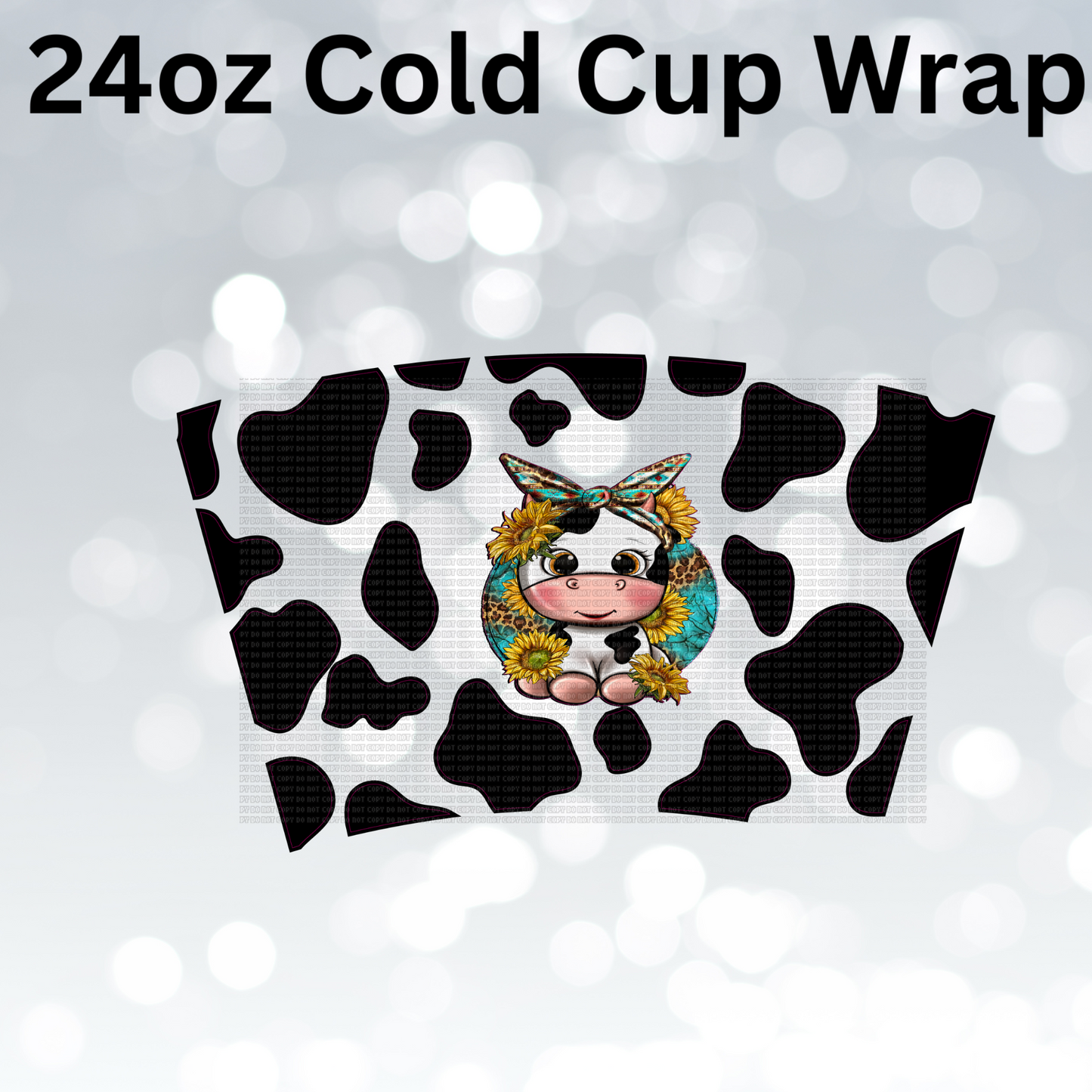 Cute Cow Sunflower Cold Cup